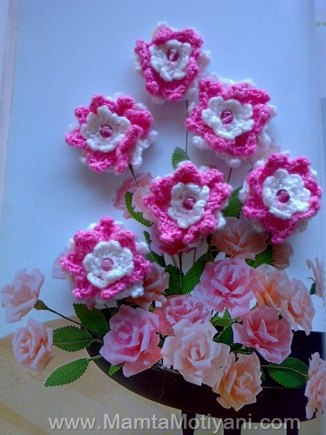 Crochet Lotus Lily Flower Applique Pattern #2