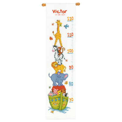 Vervaco Noahs Ark Height Chart Cross Stitch Kit - 18cm x 70cm