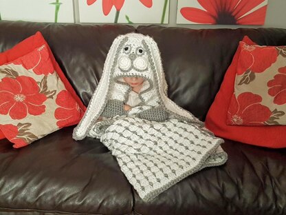 2in1 Woodland Bunny Rabbit Hooded Blanket Crochet Pattern