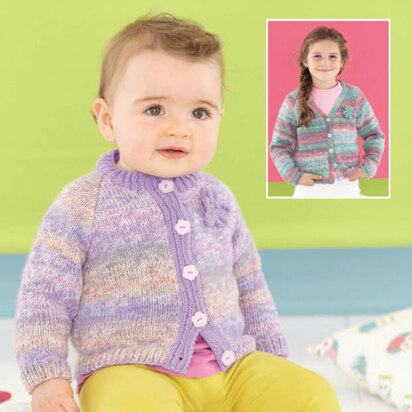 Round Neck Coat and V Neck Cardigan in Sirdar Snuggly Rascal DK & Snuggly DK - 4773 - Downloadable PDF