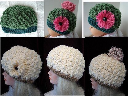 Bobble Stitch Crochet Hat by SweetPotatoPatterns