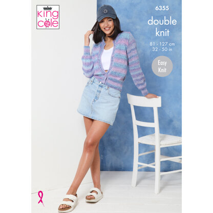 Cardigan and Waistcoat knitted in King Cole Jamboree DK - P6355