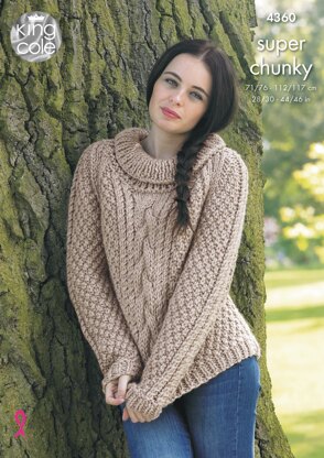 Sweaters in King Cole Big Value Super Chunky - 4360 - Downloadable PDF