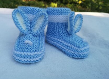 Blue  Bunny Baby Booties