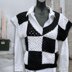Wednesday Chessboard Crochet Vest