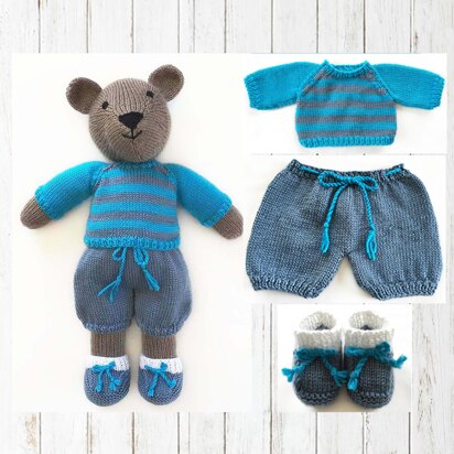 Billy teddy bear with blue outfit 19048