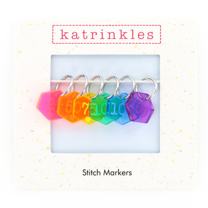 Katrinkles Rainbow Cast On Counting Stitch Marker Set