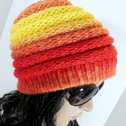 Loom Knit Hat Ombre Beanie