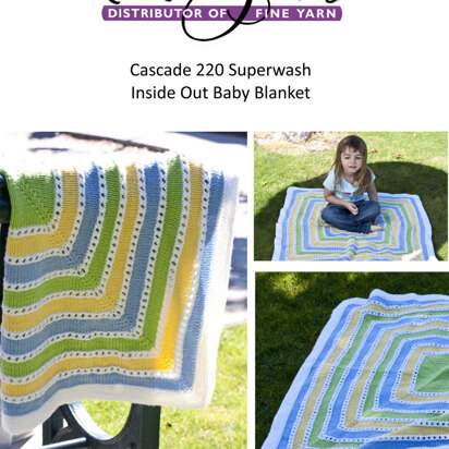 Cascade Yarns W263 220 Superwash Inside Out Baby Blanket (Free)