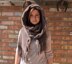 Hooded Cabled Scarf