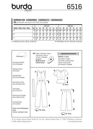Burda Style Pattern B6516 Women's Coordinates