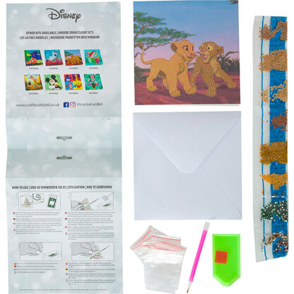Crystal Art Simba and Nala, 18x18cm Card Diamond Painting Kit