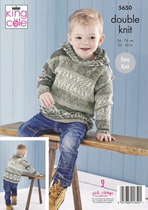 Sweater & Hoodie Knitted in King Cole Fjord DK - 5650 - Downloadable PDF