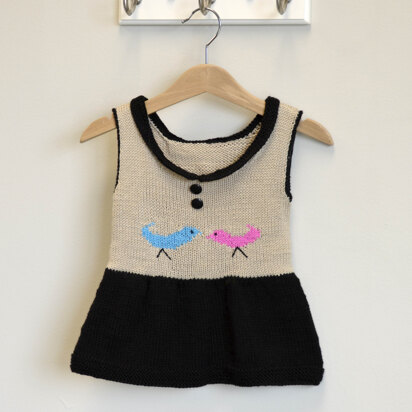 Little Peep Dress in Universal Yarn Little Bird - Downloadable PDF - knitting pattern