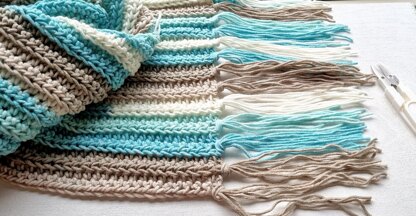 Ocean Breeze Scarf with Fringe