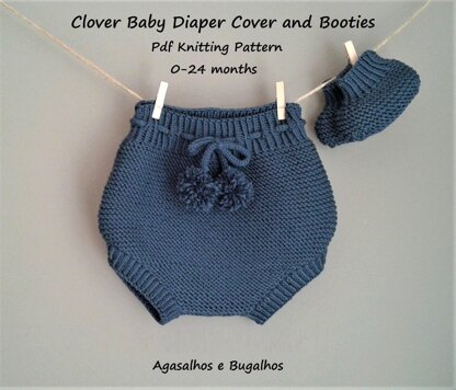 Clover Diaper Cover and  Booties | 0-24 months