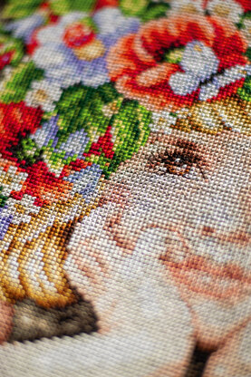 Lanarte Counted Cross Stitch Kit Girl With Flowers