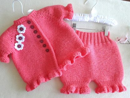 Knitting PATTERN Baby Sweater and Baby Pants Flat work