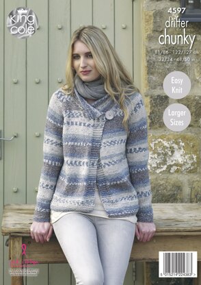 Ladies Jackets in King Cole Drifter Chunky - 4597 - Downloadable PDF