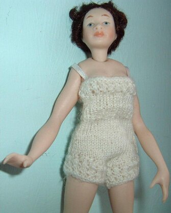 1:12th scale Ladies Cami-knickers Knitting pattern by Frances Powell, Knitting Patterns