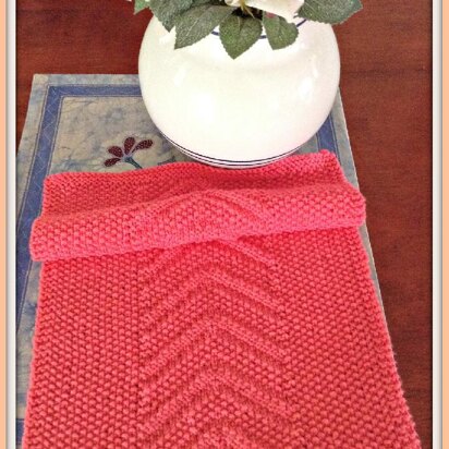 Seed Stitch Chevron Knit Towel