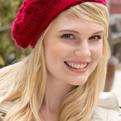 Bridgette Beret in Red Heart Soft Solids - LW3158