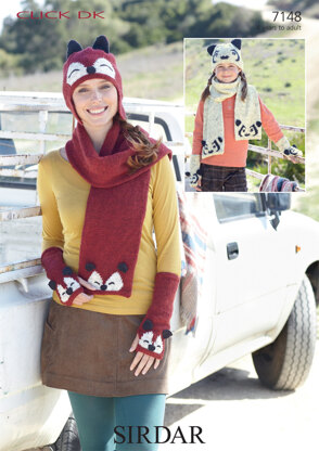 Hats, Scarves and Wrist Warmers in Sirdar Click DK - 7148 - Downloadable PDF