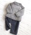 Baby round neck, side opening sweater - P061