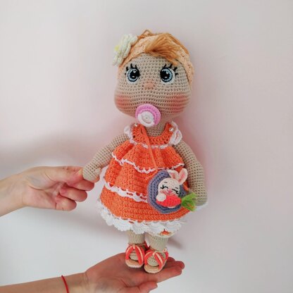 Crochet doll pattern with clothes Amigurumi doll pattern Crochet baby doll pattern 12,6 inch (32 cm) Lulu crochet doll (ENGLISCH)