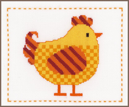 Vervaco Counted Cross Stitch Kit Cheerful Chicken Cross Stitch Kit - 19cm x 16cm (7.6in x 6.4in)
