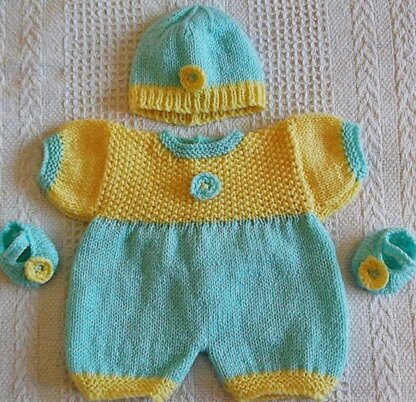 Springtime romper set for doll or tiny baby