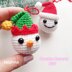 Snowman and Snowball bauble with hats crochet pattern, Santa Claus bauble ornament, Snowman Elf hat crochet pattern, Christmas tree ornament