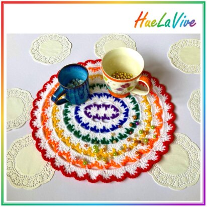 Oval rainbow doily by HueLaVive