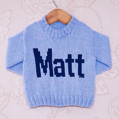 Intarsia - Matt Moniker Chart - Childrens Sweater