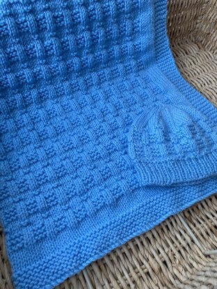 Easy Garter and Rib Blanket and Hat