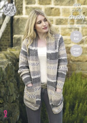 Ladies' Cardigans in King Cole Drifter Chunky - 4599 - Downloadable PDF