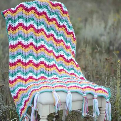 Reversible Textured Chevron Afghan