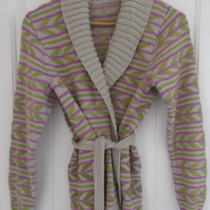 Chevron Belted Cardigan