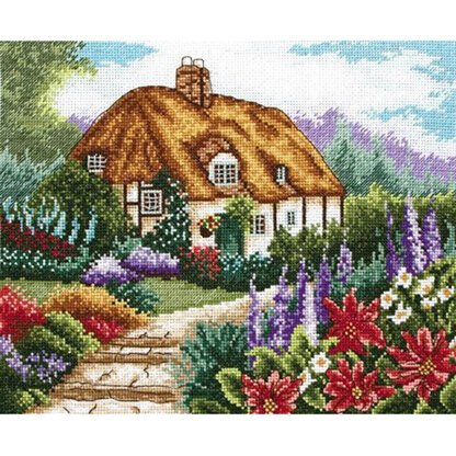 Anchor Cottage Garden in Bloom Cross Stitch Kit - 25cm x 20cm