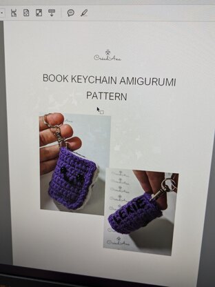 Book amigurumi keychain pattern