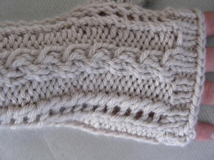 Lace and Cable Mitts