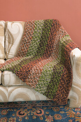 Spiced Knit Afghan in Lion Brand Wool-Ease Thick & Quick - L0275AD