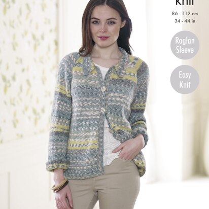 Cardigan & Sweater in King Cole Drifter DK - 4545 - Downloadable PDF