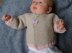 Easy asymmetric baby cardigan - one piece knit in DK