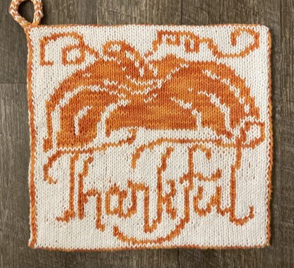 Thankful Pumpkin Potholder 2