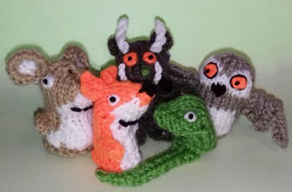 5 Gruffalo finger puppets, adult and child sizes