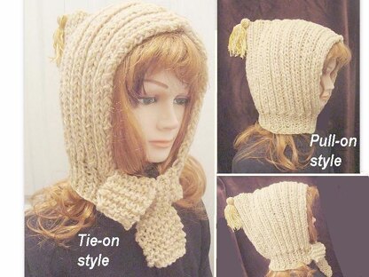 415 RIB KNIT HOOD