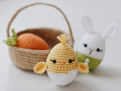 Easter Eggs and Jute Basket