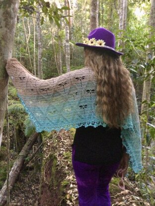 Rainforest Dragonflies Shawl