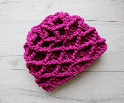 Diamond stitch Messy Bun Hat